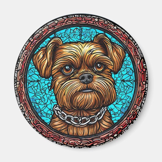 Aimant Portrait de chien mignon (Devant)