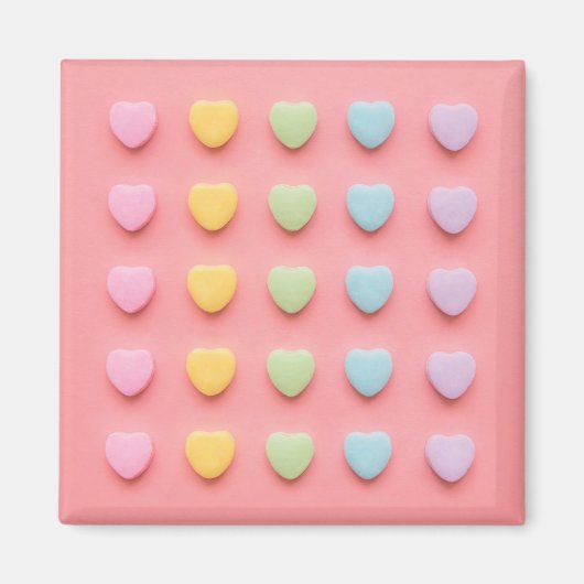 Aimant Portrait de Coeurs de bonbons (Devant)