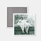 Aimant Portrait de famille classique noir blanc photo gar (Recto/Verso)