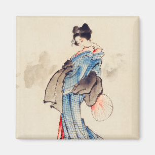 Aimant Portrait de femme en pied par Katsushika Hokusai