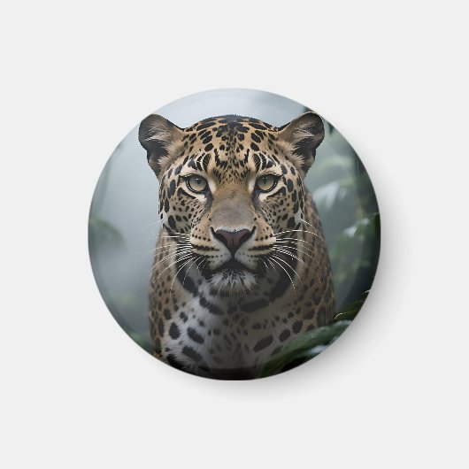 Aimant Portrait de jaguar en jungle (Devant)