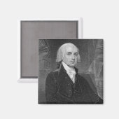 Aimant Portrait de James Madison, gravé par William A. (Recto/Verso)