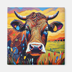 Aimant Portrait de la vache 1
