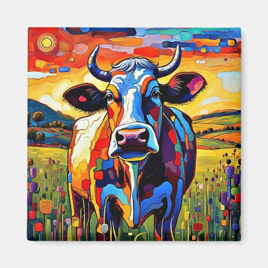 Aimant Portrait de la vache 2 (Devant)