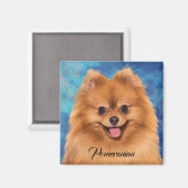 Aimant Portrait de Poméranie sur l'aimant Abstrait (Recto/Verso)