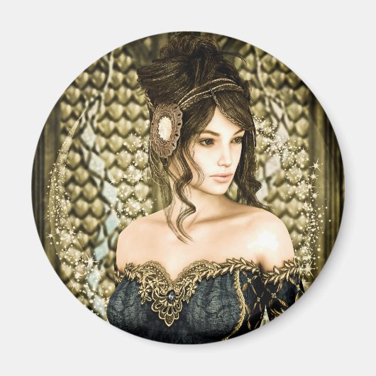 Aimant Portrait de Princesse de Conte de Fées Enchanté (Devant)