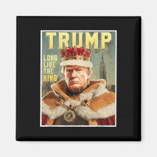 Aimant Portrait de Trump Signature Vive le roi Vintag