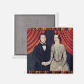 Aimant Portrait des jeunes mariés (Recto/Verso)