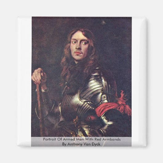 Aimant Portrait D'Hommes Armés Avec Fils Rouges (Devant)