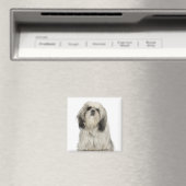 Aimant Portrait du chiot tibétain Terrier (In Situ (Lave-vaisselle))