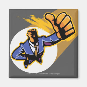 Aimant Portrait du jeune homme montrant les pouces vers l