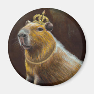 Aimant Portrait d'un capybara portant une robe royale méd