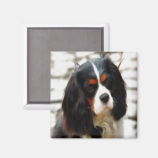 Aimant Portrait d'un Cavalier King Charles Spaniel (Recto/Verso)