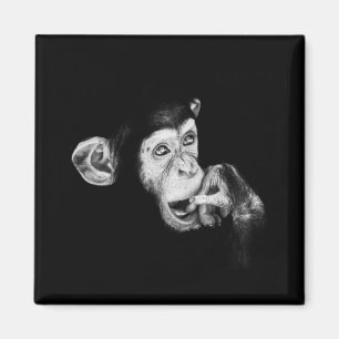 Aimant Portrait d'un penseur Chimpanzé