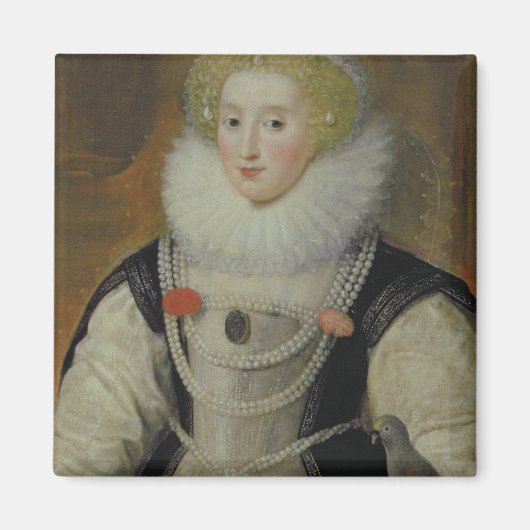 Aimant Portrait d'une dame élisabéthaine avec un perroque (Devant)