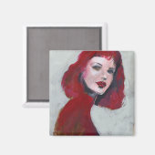Aimant Portrait Fem - Rouge (Recto/Verso)