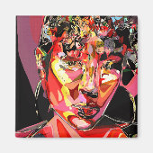 Aimant Portrait féminin Abstrait original (Devant)