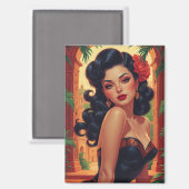 Aimant Portrait glamoureux mexicain de l'encolure (Recto/Verso)