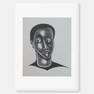 Aimant Portrait hachuré de Hassan Wahba