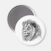 Aimant Portrait Lion puissant (Recto/Verso)