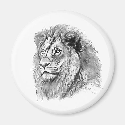 Aimant Portrait Lion puissant (Devant)