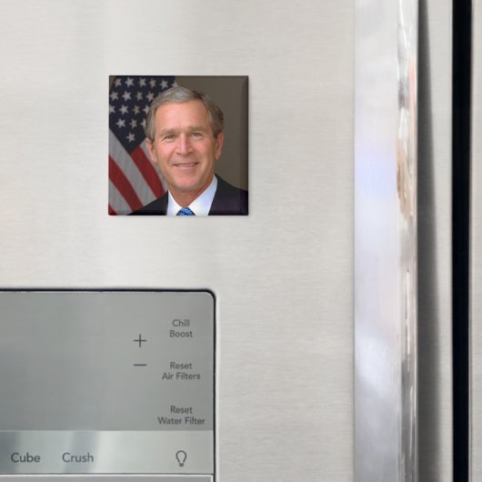 Aimant Portrait officiel du président George W. Bush (In situ (réfrigérateur))