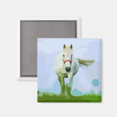 Aimant Portrait peint à cheval blanc (Recto/Verso)