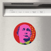 Aimant Portrait Pop Art de Poutine rose (In Situ (Lave-vaisselle))