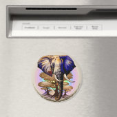 Aimant Portrait surréaliste de l'éléphant africain (In Situ (Lave-vaisselle))