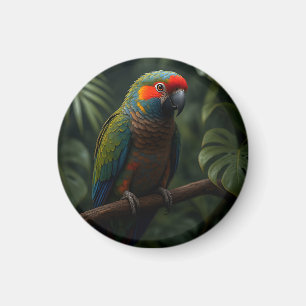 Aimant Portrait vibrant de perroquet tropical de jungle