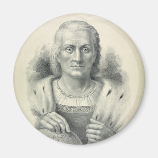 Aimant Portrait vintage de Christophe Colomb (Devant)