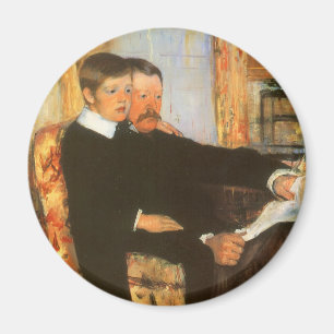 Aimant Portrait vintage de père et fils par Mary Cassatt