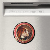 Aimant PORTRAITS DE CHIEN MINIATURE Bloodhound (In Situ (Lave-vaisselle))