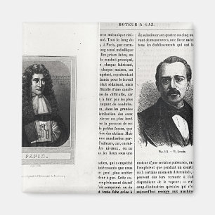 Aimant Portraits de Denis Papin et d'Etienne Lenoir