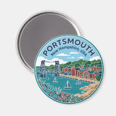 Aimant Portsmouth États-Unis (Recto/Verso)