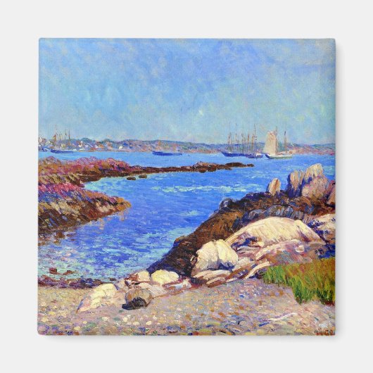 Aimant Portsmouth Harbour, NH fine art peinture, (Devant)