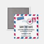 Aimant PORTUGAL Air Mail Mariage Enregistrer la date (Recto/Verso)