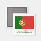 Aimant Portugal Drapeau avec nom (Recto/Verso)