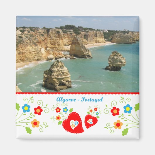 Aimant Portugal en photos - falaises de Benagil, Algarve (Devant)