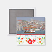 Aimant Portugal en photos - La ville de Lisbonne (Recto/Verso)