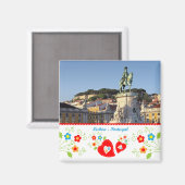 Aimant Portugal en photos - La ville de Lisbonne (Recto/Verso)