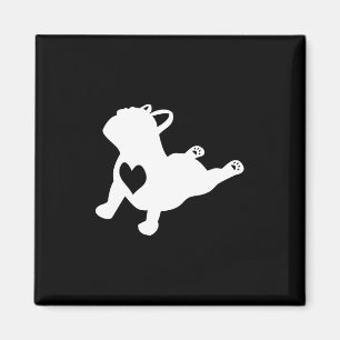 Aimant Pose de yoga Bulldog avec cœur d'amour cadeau fran