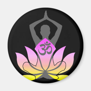 Aimant Pose spirituelle de yoga de fleur d'OM Namaste