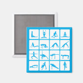 Aimant Poses de fille de Yoga (Recto/Verso)