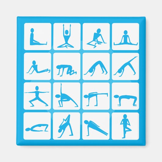 Aimant Poses de fille de Yoga (Devant)