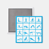 Aimant Poses de fille de Yoga (Recto/Verso)