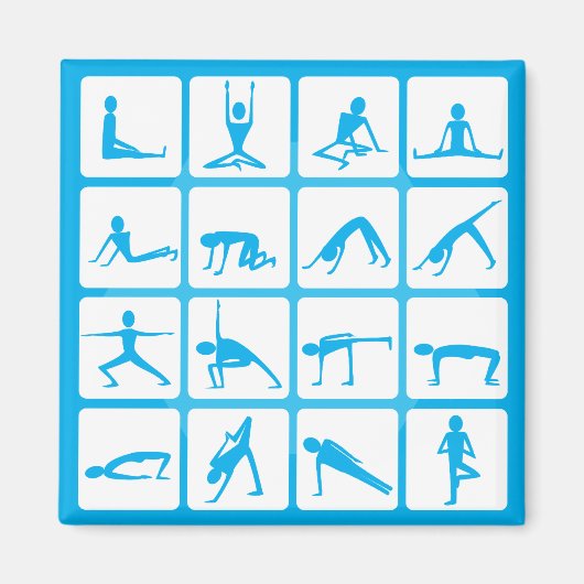 Aimant Poses de fille de Yoga (Devant)