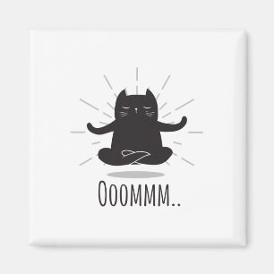 Aimant Poses de yoga Oomm drôles Chat Bouddha Symbole de