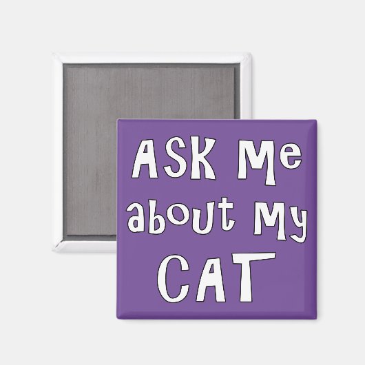 Aimant Posez-moi des questions sur mon chat (Recto/Verso)