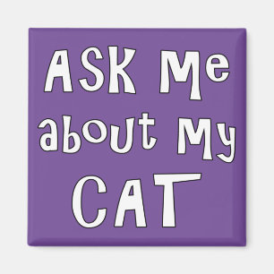 Aimant Posez-moi des questions sur mon chat